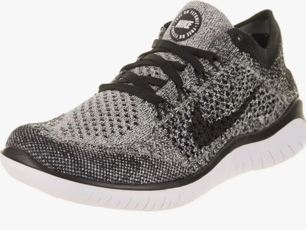 Nike Womens WMNS Free RN Flyknit 2018 942839 101 - Size 8 White/Black